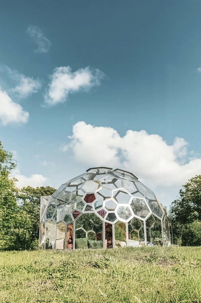 Moderne NJORD pavillon i naturmiljø med bæredygtige materialer