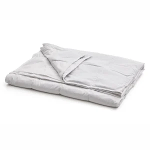 Hvid tyngdedyne voksne, kølende, 60°C vask, plastfri i OEKO-TEX-certificeret bomuld med naturligt rapsfyld, håndsyet i Danmark.